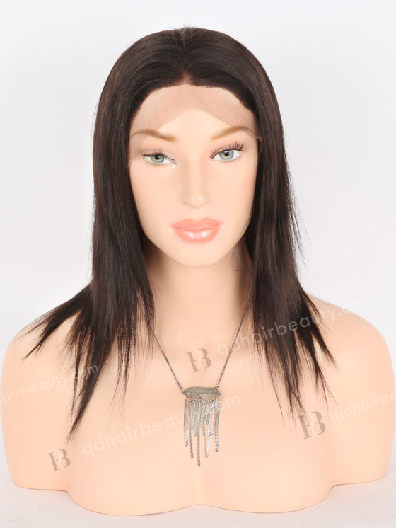 In Stock Indian Remy Hair 10" Straight 1B# Color 13x4 Lace Front Wig SLF-01296